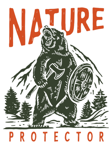 Angry bear nature protector