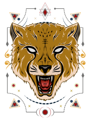Angry cheetah vector art. cheetah illustration design for logo, tshirt, clothing, etc