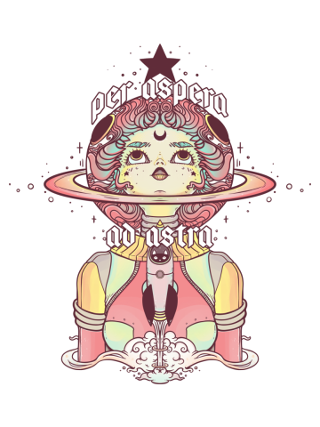 Astronaut Star Girl Per Aspera Ad Astra