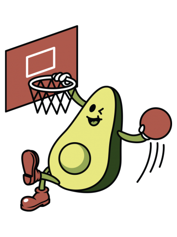 Avocado Playing Basketball