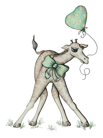 Baby Giraffe with Balloon - for Babies and Kids