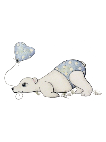 Baby Polar Bear with Balloon - For Babies, Kids, and Adults