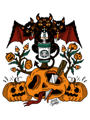 Bad Pumpkin Spice Demon Kitty