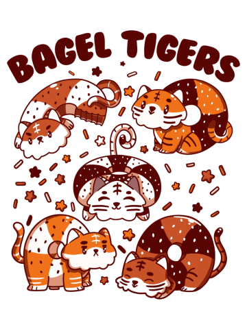 Bagel Tigers Breakfast Animals 