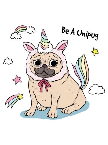 Be a Unipug: Pug with a Unicorn Costume