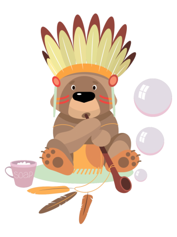 Bear blowing bubbles