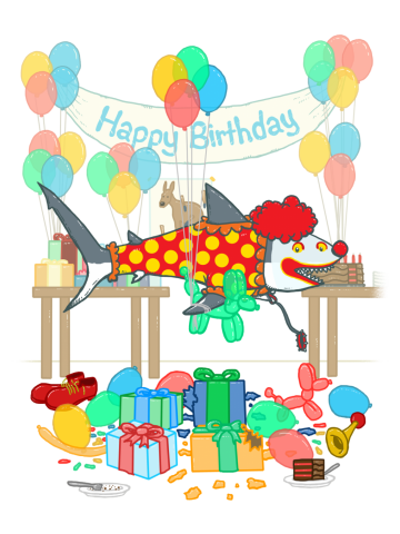 Birthday Party Clown Shark
