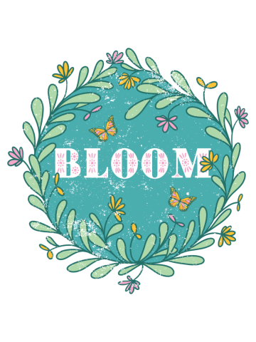 Bloom, Cute & Pretty Summer Floral Typographic Design