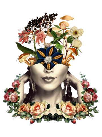 Bloom Floral and Mashroom Face