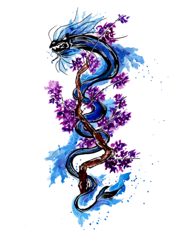 Blue Dragon Purple Blossoms