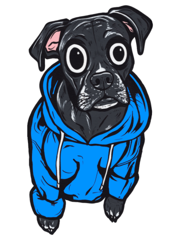 Blue Hoodie Black Lab