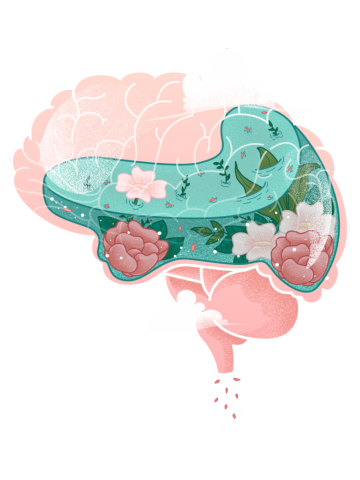 Brain Flower Anatomy Art Print