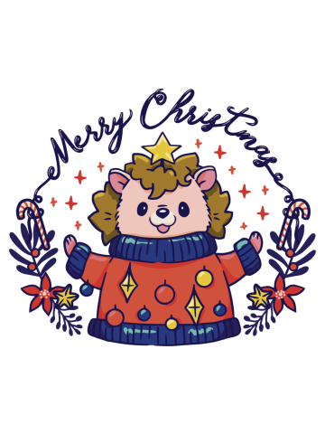 CHRISTMAS HOLIDAY HEDGEHOG
