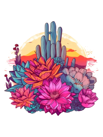 Cactus Desert Western Texas Succulent Retro Southwest Vibes
