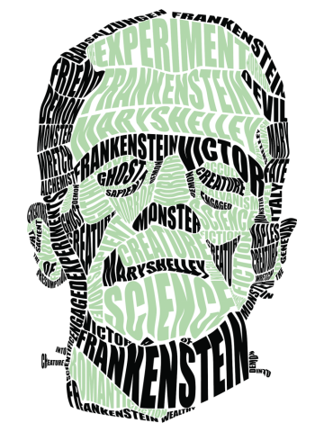 Calligram - Frankenstein Monster