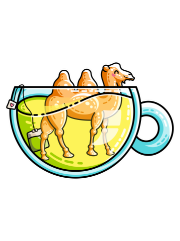 Camel-Mile-Tea Kawaii Cute Chamomile Tea Pun