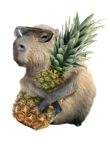 Capybara Eating Pineapple