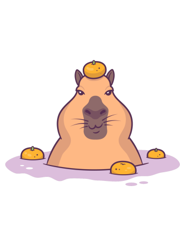 Capybara Orange Bath