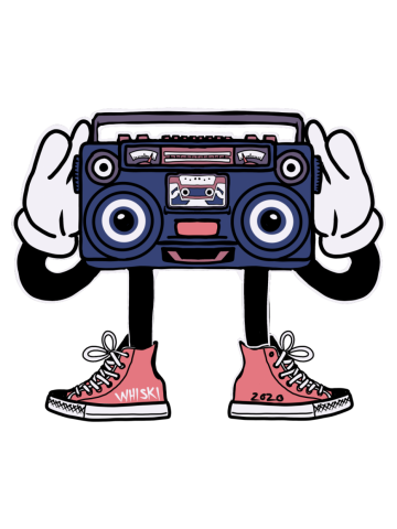 Cartoon Boom Box Radio Head