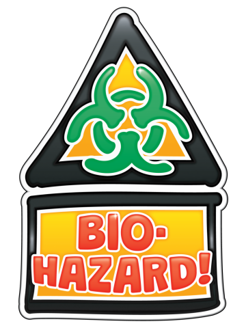 Cartoon Warning Sign - BIOHAZARD – black