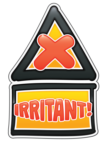 Cartoon Warning Sign - IRRITANT - black