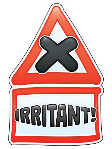 Cartoon Warning Sign - IRRITANT - red