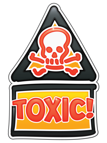 Cartoon Warning Sign - TOXIC - black
