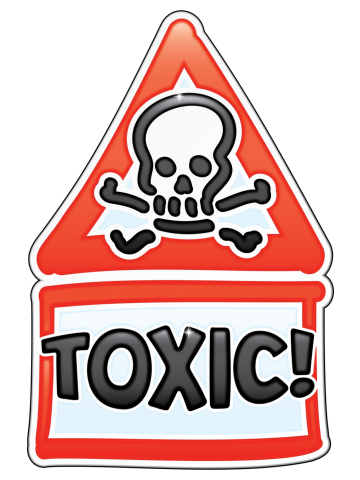 Cartoon Warning Sign - TOXIC - red