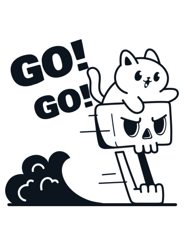 Cat and Skull