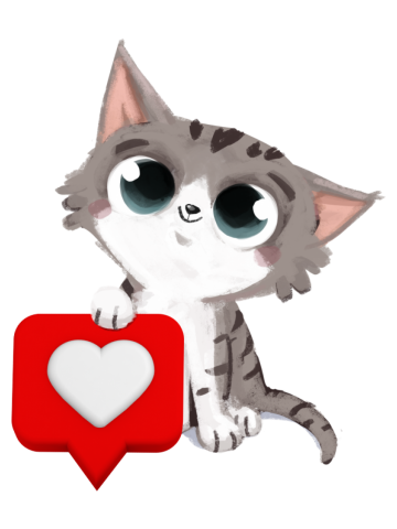 Cat with a heart