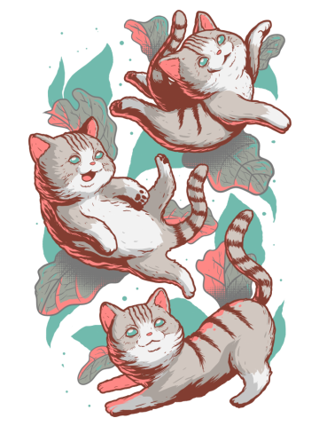 Cats Playing in the Garden