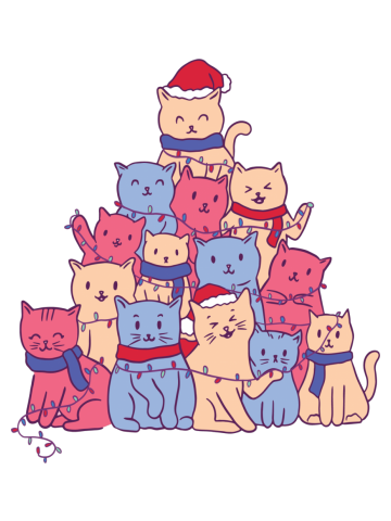 Cats christmas tree