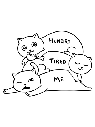 Cats tired and hungry