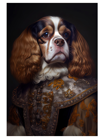 Cavalier King Charles Spaniel Dog Breed Portrait Royal Renaissance Animal Painting