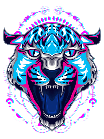 Cheetah face angry glitch