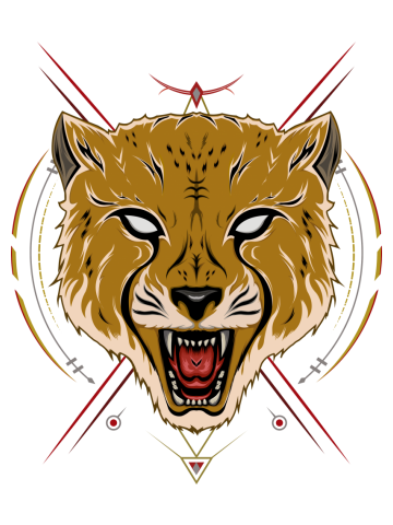 Cheetah face illustration for template logo design.