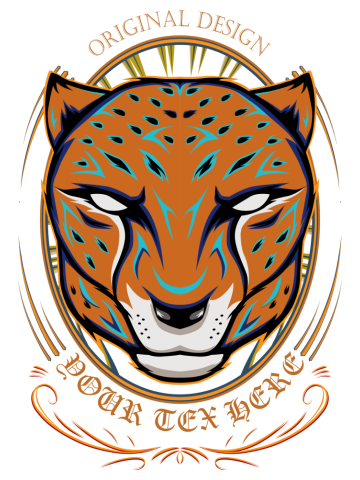 Cheetah head template logo vintage