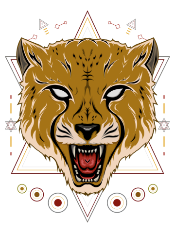 Cheetah roar illustration. cheetah design template