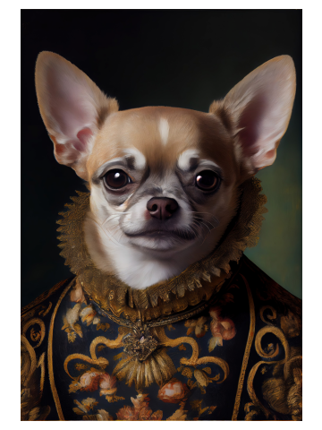 Chihuahua Portrait Royal Renaissance Animal Painting