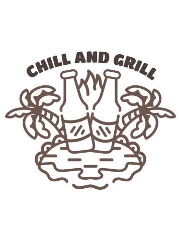 Chill and Grill Monoline Art