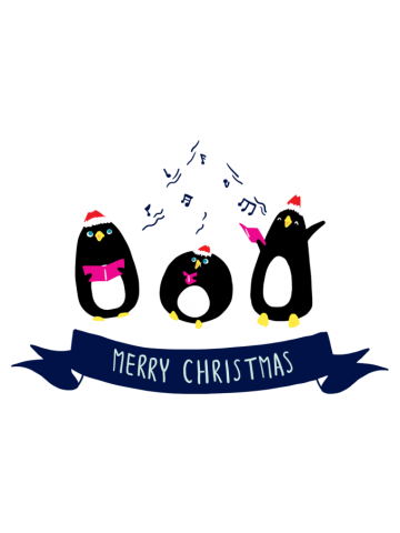 Christmas time - Happy penguins