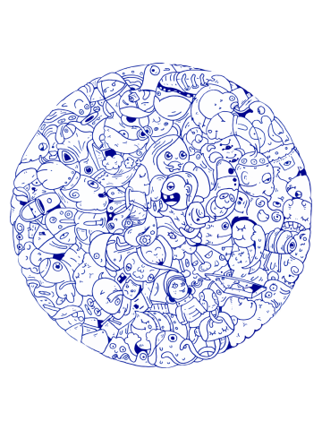 Circle doodle cute illustration design by shoosh