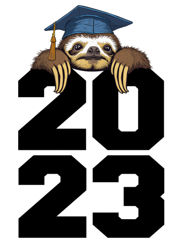 Class Of 2023 Funny Sloth Senior Graduation Graduate