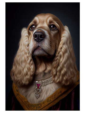 Cocker Spaniel Dog Breed Portrait Royal Renaissance Animal Painting