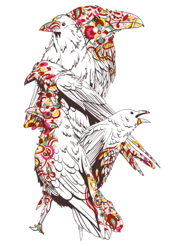Colorful Crows