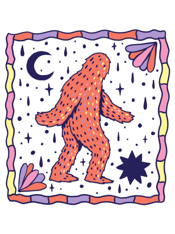 Colorful cryptids bigfoot