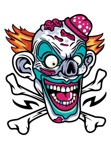 Comic - Clown Skull - bright