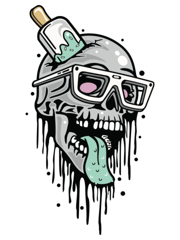 Comic - Skull Cool Fun - bright