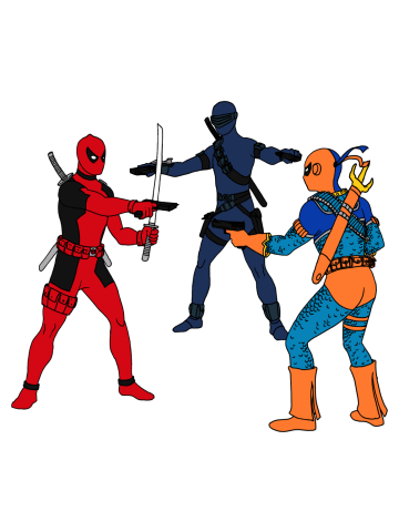 Comicbook Mercinary Ninja 3 way imposter meem