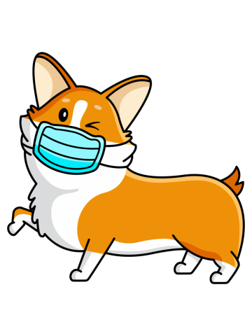 Corgi Face Mask Doggo Dog Stickers